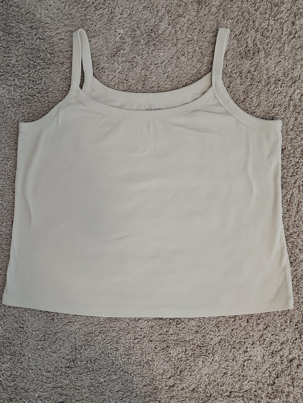 Old Navy Cream Ribbed Bib Style Camisole